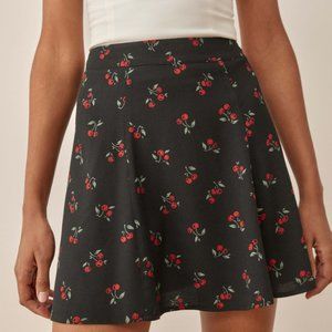 Reformation Flounce Skirt - black cherry